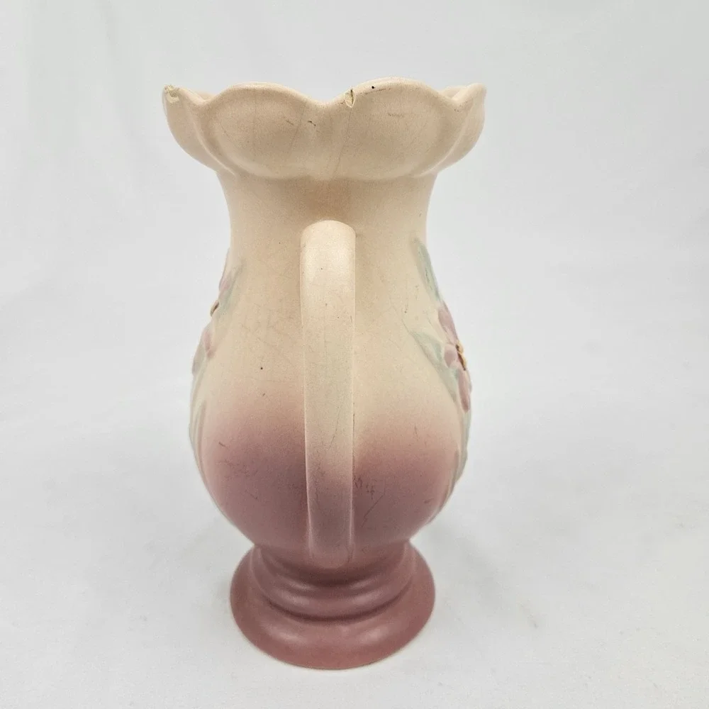 Hull Pottery Vase Iris 407-7 Double Handle Vintage Victorian Art Nouveau 1940's
